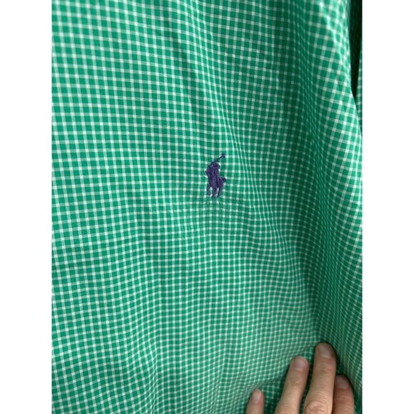 Ralph Lauren Mens Classic Fit Green Gingham Button Down Shirt 2XB - Picture 4 of 9